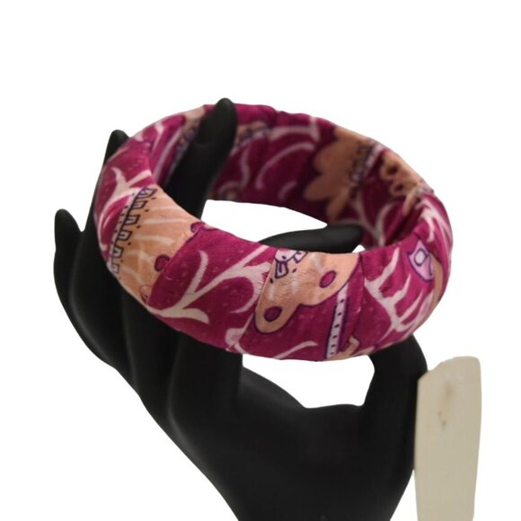 World Market Fabric Bangle Bracelet Chunky Bohemiam Boho Pinks New - Picture 2 of 6